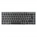Клавіатура для HP EliteBook 8460P, RU/UA, (чорна з сірою рамкою, без поінтстика, Аналог)