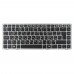 Клавиатура для ноутбука HP EliteBook 8460P, RU/UA, (чёрная с серой рамкой, без поинтстика, Аналог)