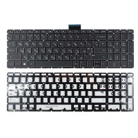 Клавіатура для HP 250 255 G6 15-BS 15-BW 15-CC 15-CD 15-CB, RU/UA/UK, (Black, White Side, Backlight, Original)