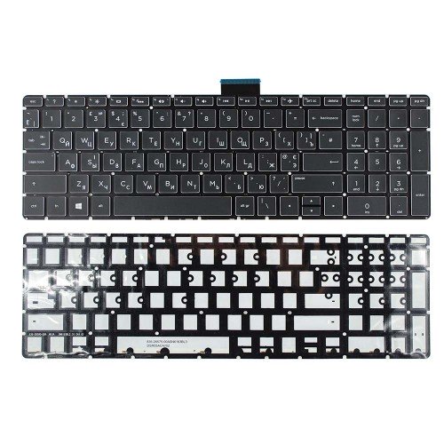 Клавіатура для ноутбука HP 250 255 G6 15-BS 15-BW 15-CC 15-CD 15-CB, RU/UA/UK, (Black, White Side, Backlight, Original)