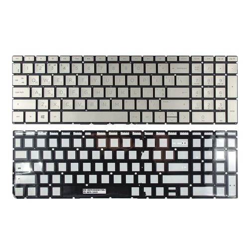 Клавиатура для ноутбука HP Pavilion 15-DA 15-DB 15-DX 15-DR 15-DW 15-CX 15-CS, 250 255 G7, RU/UA, (Gold, с подсветкой, Original)