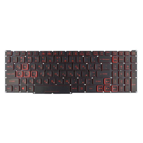 Клавиатура для ноутбука Acer AN515-43 AN515-54 AN515-55 AN517-51 PH315-52 PH315-53, RU, (Black/Red, Red backlight, Original)