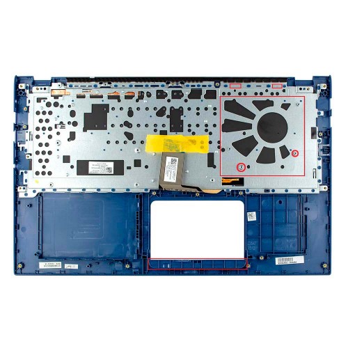 Корпус верхняя крышка для ноутбука Asus A512 F512 K512 R512 S512 X512 series, RU/UA, (Blue, топкейс+клавиатура с подсветкой, 90NB0M96-R32UA0, C Cover, Original)