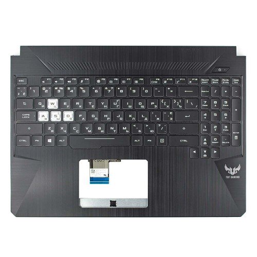 Верхня кришка для ноутбука Asus TUF Gaming FX505DD FX505DT, RU/UA, (топкейс+клавіатура, 8pin RGB Backlit, 90NR02D2-R31UA2, Original)