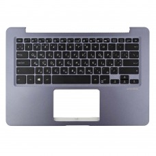 Корпус верхняя крышка для Asus X406UA S406UA series, RU/UA, (топкейс с клавиатурой с подсветкой, 90NB0FX2-R31UA0, C Cover, Original)