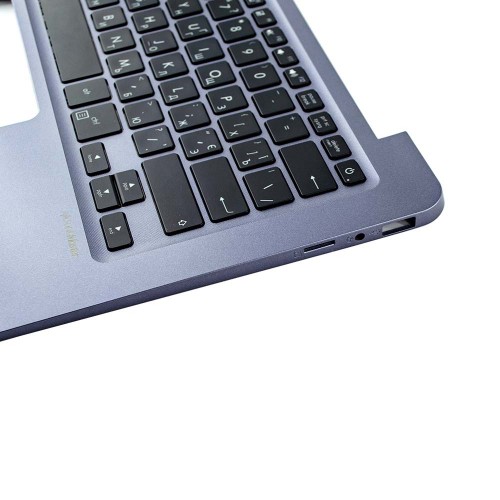 Корпус верхняя крышка для ноутбука Asus X406UA S406UA series, RU/UA, (топкейс с клавиатурой с подсветкой, 90NB0FX2-R31UA0, C Cover, Original)