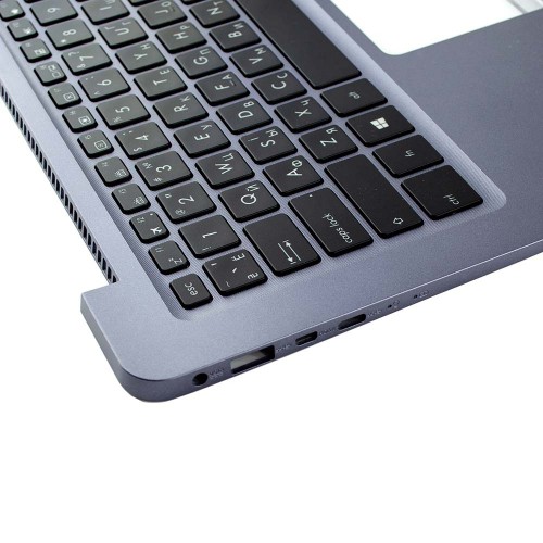 Корпус верхняя крышка для ноутбука Asus X406UA S406UA series, RU/UA, (топкейс с клавиатурой с подсветкой, 90NB0FX2-R31UA0, C Cover, Original)