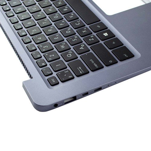 Корпус верхня кришка для Asus X406UA S406UA series, RU/UA, (топкейс з клавіатурою з підсвіткою, 90NB0FX2-R31UA0, C Cover, Original)