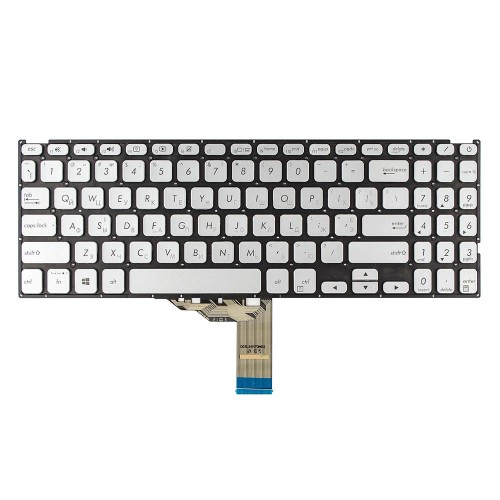 Клавиатура для ноутбука Asus A512 F512 K512 S512 X512 series, RU/UA, серебристая