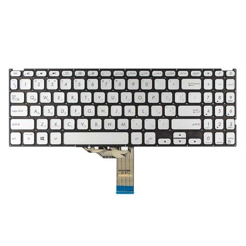 Клавиатура для ноутбука Asus A512 F512 K512 S512 X512 series, RU/UA, серебристая