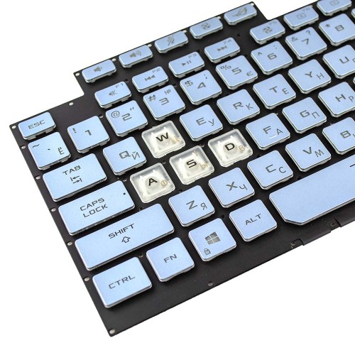 Клавіатура для ноутбука Asus G531GU GL531GU PX531GU G531GD G531GT series, RU/UA, (silver-blue, RGB підсвітка)