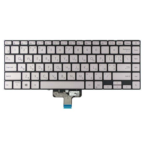 Клавиатура для ноутбука Asus UX435EAL UX435EG UX435EA UX435EGL series, RU/UA, (silver, с подсветкой)