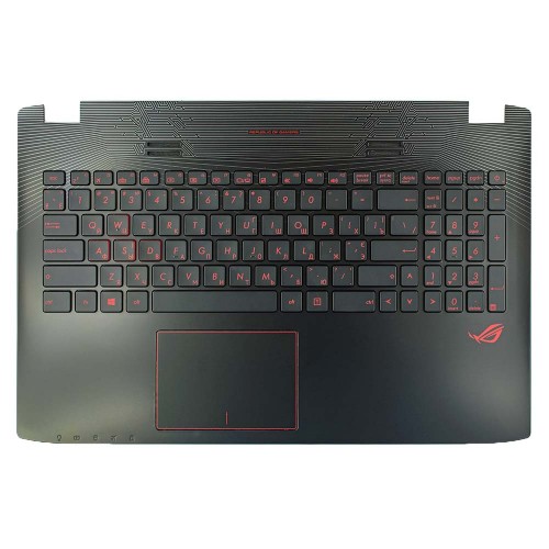 Корпус верхняя крышка для ноутбука Asus GL552JX GL552VL GL552VW GL552VX series, RU/UA, (топкейс с клавиатурой с подсветкой, 90NB07Z1-R31UA0, C Cover, Original)