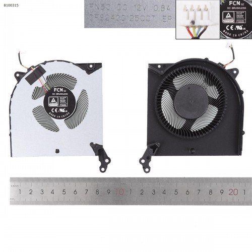 Вентилятор кулер для ноутбука Lenovo Legion 5-15ARH05H Type 82B1, (CPU FAN DC 12V 0.8A, FN50 DFS2400125Q0T, 5H40S20132, Original)