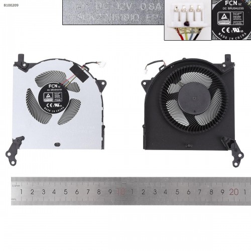 Вентилятор кулер для ноутбука Lenovo Legion 5-15ARH05H Type 82B1, (GPU FAN DC 12V 0.8A, FN51 DFSCK22115181Q, 5H40S20132, Original)