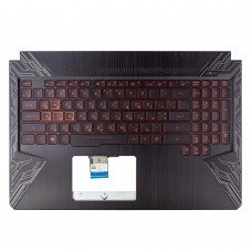 Корпус верхняя крышка для Asus FX504GD FX504GE FX504GM series, RU/UA, (топкейс с клавиатурой с подсветкой, 90NR00J3-R31UA1, C Cover, Original)