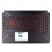 Корпус верхняя крышка для ноутбука Asus FX504GD FX504GE FX504GM series, RU/UA, (топкейс с клавиатурой с подсветкой, 90NR00J3-R31UA1, C Cover, Original)