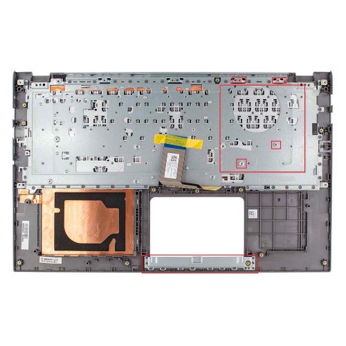 Корпус верхняя крышка для ноутбука Asus A512 F512 K512 S512 X512 series, RU (GREY, топкейс с клавиатурой, 90NB0K93-R31RU0, C Cover, Original)