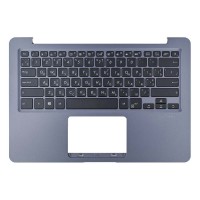 Верхня кришка для Asus A411 F411 K410 S401 X411 S410, RU/UA (Grey, топкейс+клавіатура з підсвіткою, Original)