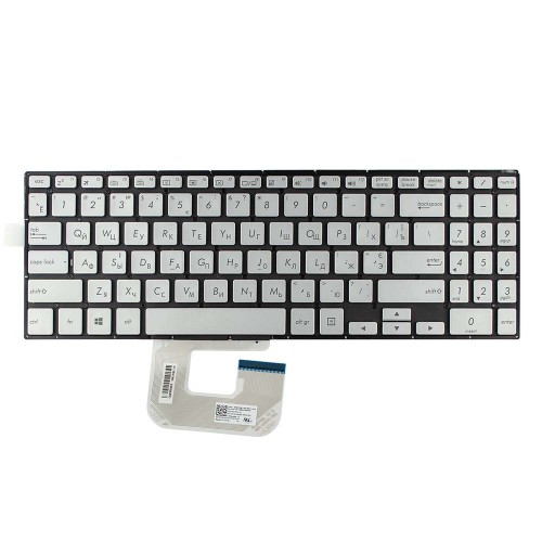 Клавиатура для ноутбука Asus ZenBook Flip 15 Q505UA Q505UAR Q525UA Q525UAR UX561UA UX561UAR, RU/UA, (Silver, с подсветкой, Original)