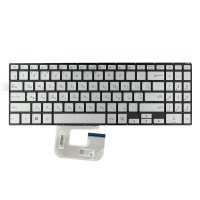 Клавиатура для Asus ZenBook Flip 15 Q505UA Q505UAR Q525UA Q525UAR UX561UA UX561UAR, RU/UA, (Silver, с подсветкой, Original)