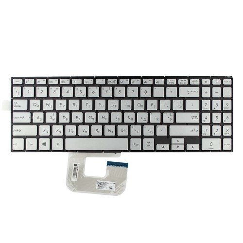 Клавиатура для ноутбука Asus ZenBook Flip 15 Q505UA Q505UAR Q525UA Q525UAR UX561UA UX561UAR, RU/UA, (Silver, с подсветкой, Original)