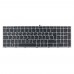 Клавиатура для ноутбука HP Probook 450 G5 455 G5 470 G5, RU/UA, (серебристая рамка, с подсветкой, с трекпоинтом, Original)