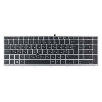 Клавиатура для HP Probook 450 G5 455 G5 470 G5, RU/UA, (срібляста рамка, з підсвічуванням, з трекпоінтом, Original)