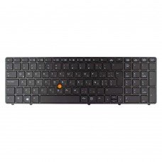 Клавиатура для HP EliteBook 8560W 8570W, RU/UA, (серая, с поинтстиком, Original)