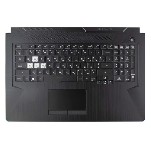 Верхняя крышка для ноутбука Asus TUF Gaming FA706IH FA706II FX706II FX706LI series, RU/UA, (Black, топкейс+KB, RGB 8pin, 90NR03P1-R31UA0, Original)
