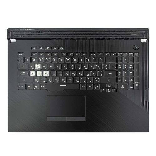 Верхняя крышка для ноутбука Asus ROG Strix G731GT G731GU , RU/UA, (Black, топкейс+клавиатура, 8pin Backlit, 90NR01T3-R37UA1, Original)
