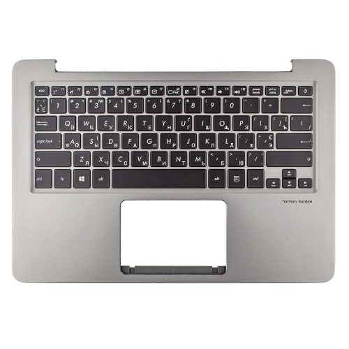 Корпус верхняя крышка для ноутбука Asus UX310UA UX310UQ UX410UA UX410UQ series, RU/UA, (Gray, топкейс с клавиатурой с подсветкой, 90NB0CJ1-R31UA0, C Cover, Original)