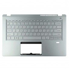 Корпус верхняя крышка для Acer Swift SF314-43, RU, (Silver metal, топкейс с клавиатурой с подсветкой, 6B.AB1N2.005, C Cover, Original)