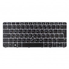Клавиатура для HP EliteBook 725 820 828 G3 820 G4, RU/UA, (черная, серая рамка, с поинтстиком, 6037B0113035, 813302-251, 826631-251, Original)