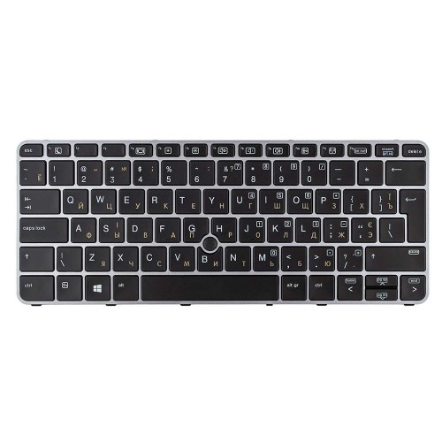 Клавиатура для ноутбука HP EliteBook 725 820 828 G3 820 G4, RU/UA, (черная, серая рамка, с поинтстиком, 6037B0113035, 813302-251, 826631-251, Original)