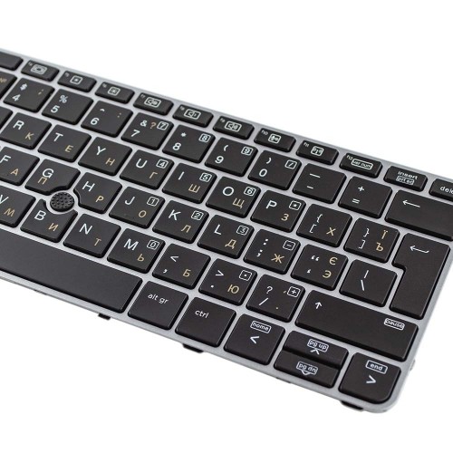 Клавиатура для ноутбука HP EliteBook 725 820 828 G3 820 G4, RU/UA, (черная, серая рамка, с поинтстиком, 6037B0113035, 813302-251, 826631-251, Original)