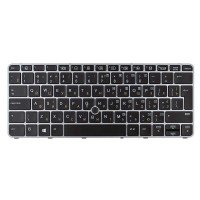 Клавиатура для HP EliteBook 725 820 828 G3 820 G4, RU/UA, (черная, серая рамка, с поинтстиком, 6037B0113035, 813302-251, 826631-251, Original)