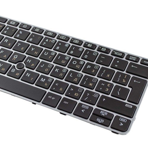 Клавіатура для ноутбука HP EliteBook 725 820 828 G3 820 G4, RU/UA, (чорна, сіра рамка, з поінтстиком, 6037B0113035, 813302-251, 826631-251, Original)