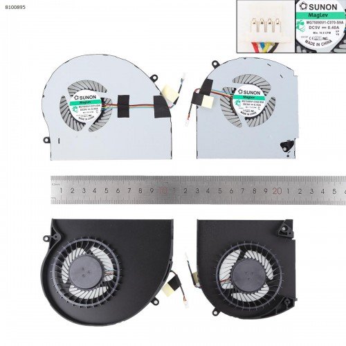 Вентиляторы для ноутбука Dell Alienware 17 R4 R5 P31E, (CPU+GPU 5V 0.4A, MG75090V1-C070-S9A, MG75090V1-C060-S9A, 04RFW1)