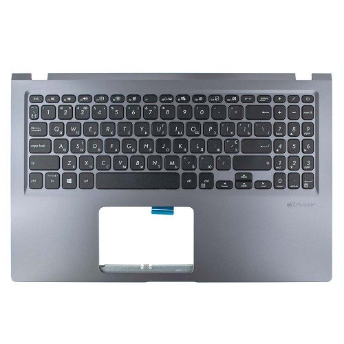 Верхня кришка для ноутбука Asus X515DA series, RU/UA (GREY, microSD, топкейс+клавіатура, 90NB0T41-R31UA0, C Cover, Original)