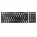 Клавиатура для ноутбука HP Probook 450 G5 455 G5 470 G5, RU/UA, (срібляста рамка, з підсвічуванням)