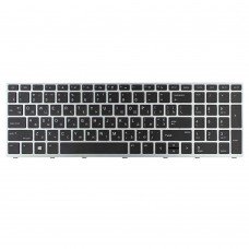 Клавиатура для HP Probook 450 G5 455 G5 470 G5, RU/UA, (срібляста рамка, з підсвічуванням)