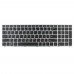 Клавиатура для ноутбука HP Probook 450 G5 455 G5 470 G5, RU/UA, (серебристая рамка, с подсветкой)