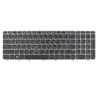 Клавиатура для HP EliteBook 755 G3 850 G3 850 G4, ZBook 15u G3 G4, RU/UA, Black/Grey, Trackpoint