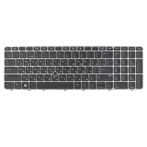 Клавиатура для ноутбука HP EliteBook 755 G3 850 G3 850 G4 ZBook 15u G3 G4, RU/UA, Black/Grey, Trackpoint