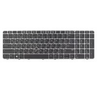 Клавиатура для HP EliteBook 755 G3 850 G3 850 G4, ZBook 15u G3 G4, RU/UA, Black/Grey, Trackpoint