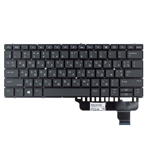 Клавиатура для ноутбука HP EliteBook x360 830 G5 G6, UA, (черная, с подсветкой, SG-98001-XUA, SN9180BL, 6037B0153102, Original)