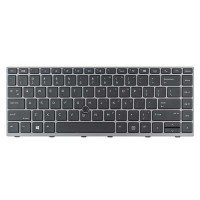 Клавіатура для HP EliteBook 745 840 G5 G6, US, (з поінтстиком, чорна, сіра рамка, Original)