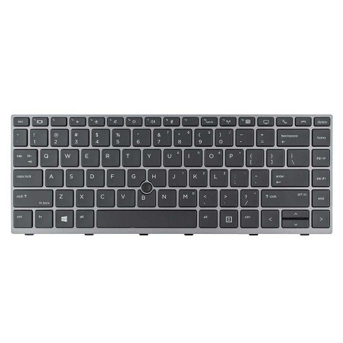 Клавіатура для ноутбука HP EliteBook 745 840 G5 G6, US, (з поінтстиком, чорна, сіра рамка, Original)