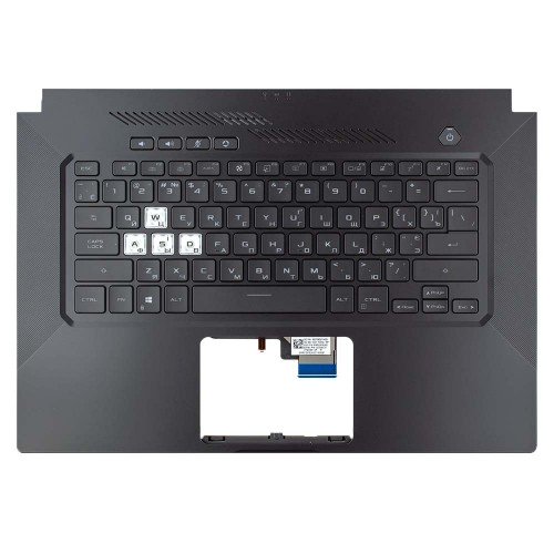 Верхняя крышка для Asus TUF Dash F15 FX516P FX516P series, RU/UA, (Black, топкейс+клавиатура с подсветкой, 90NR0651-R31UA0, Original)